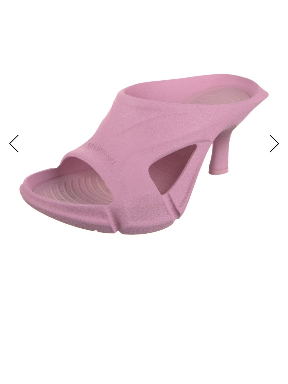 Balenciaga pink rubber slide heels